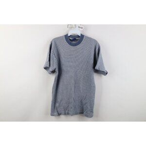 Vtg 90s Streetwear Womens Large Faded Heavyweight Striped Knit T-Shirt Cotton